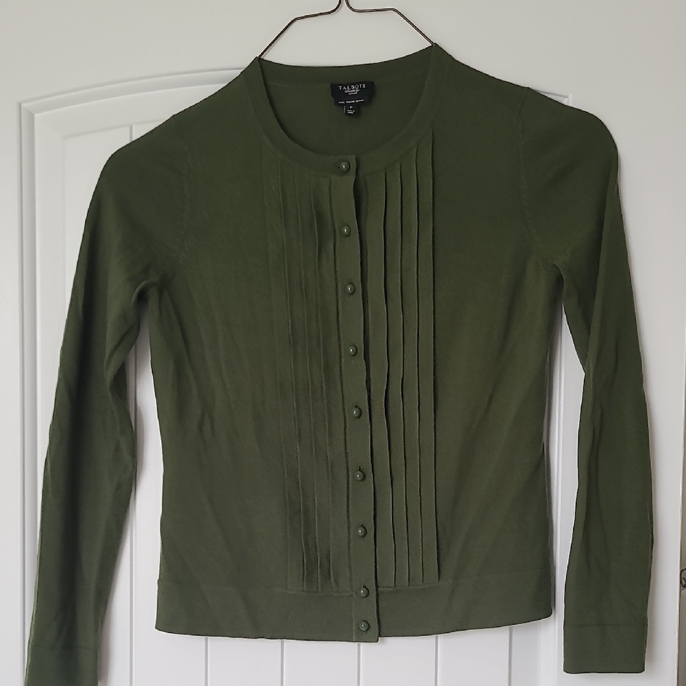 Talbots Green Cardigan Sweater